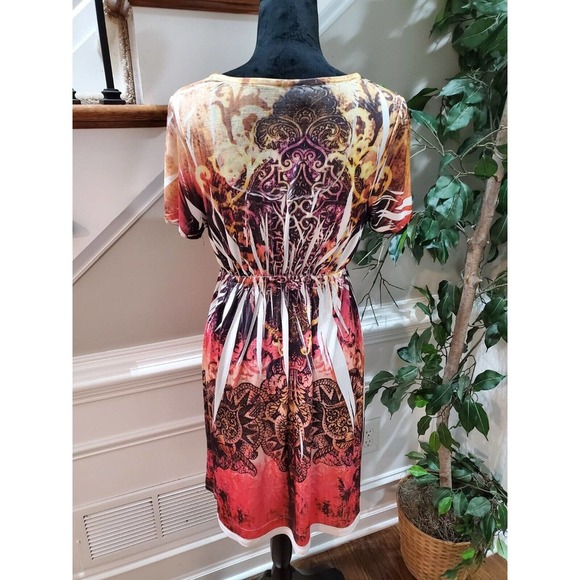 DNLA Sport Women's Polyester Scoop Neck Short Sleeve Knee Length Dress Size L - Picture 7 of 10